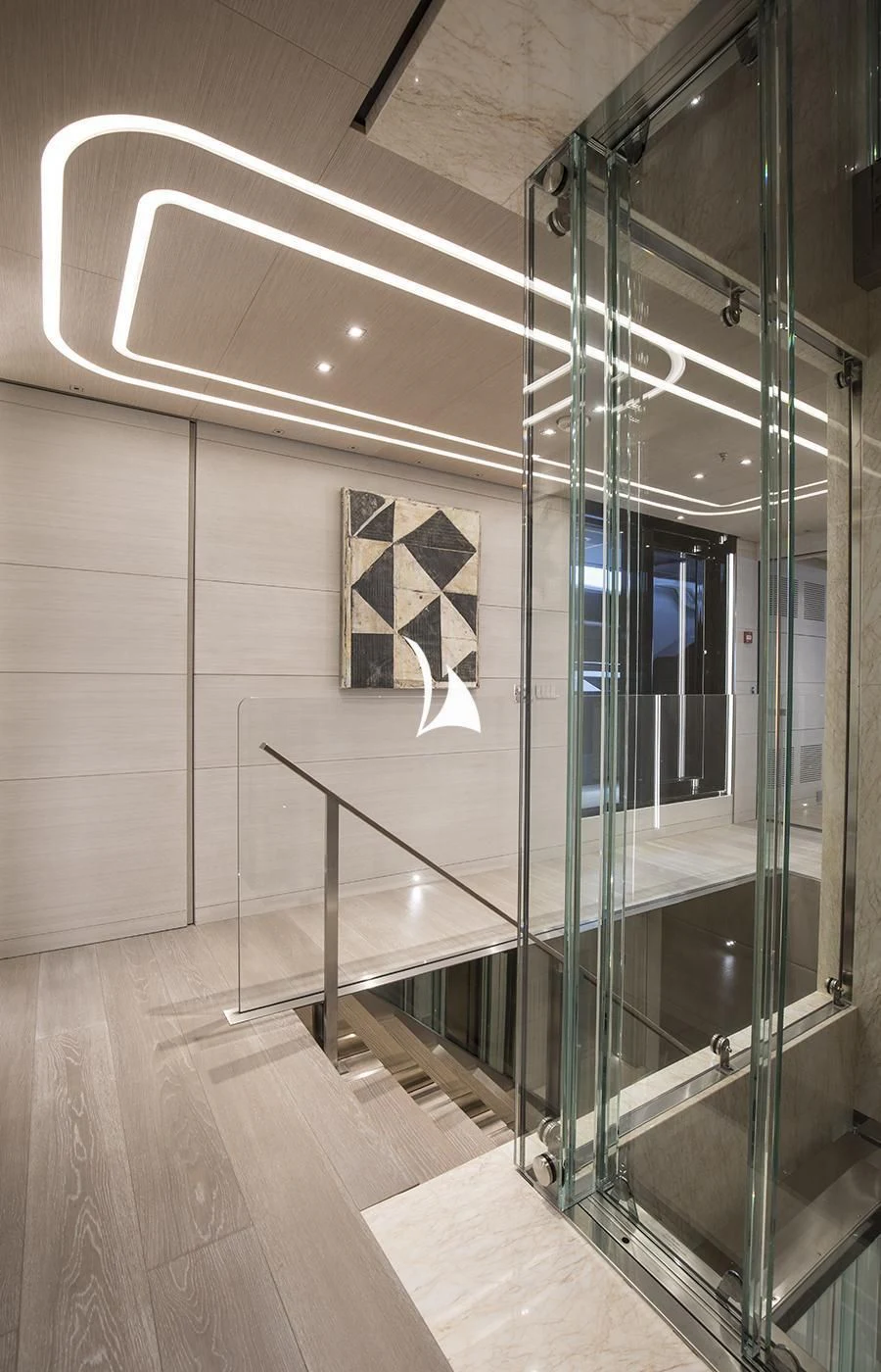 a glass shower enclosure aboard SEVERIN°S Yacht for Charter