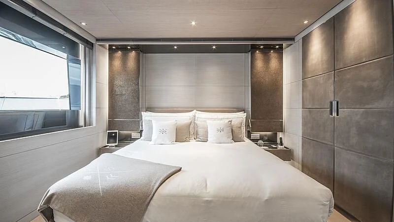 a room with two beds aboard SEVERIN°S Yacht for Charter