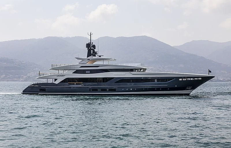 a large ship in the water aboard SEVERIN°S Yacht for Charter