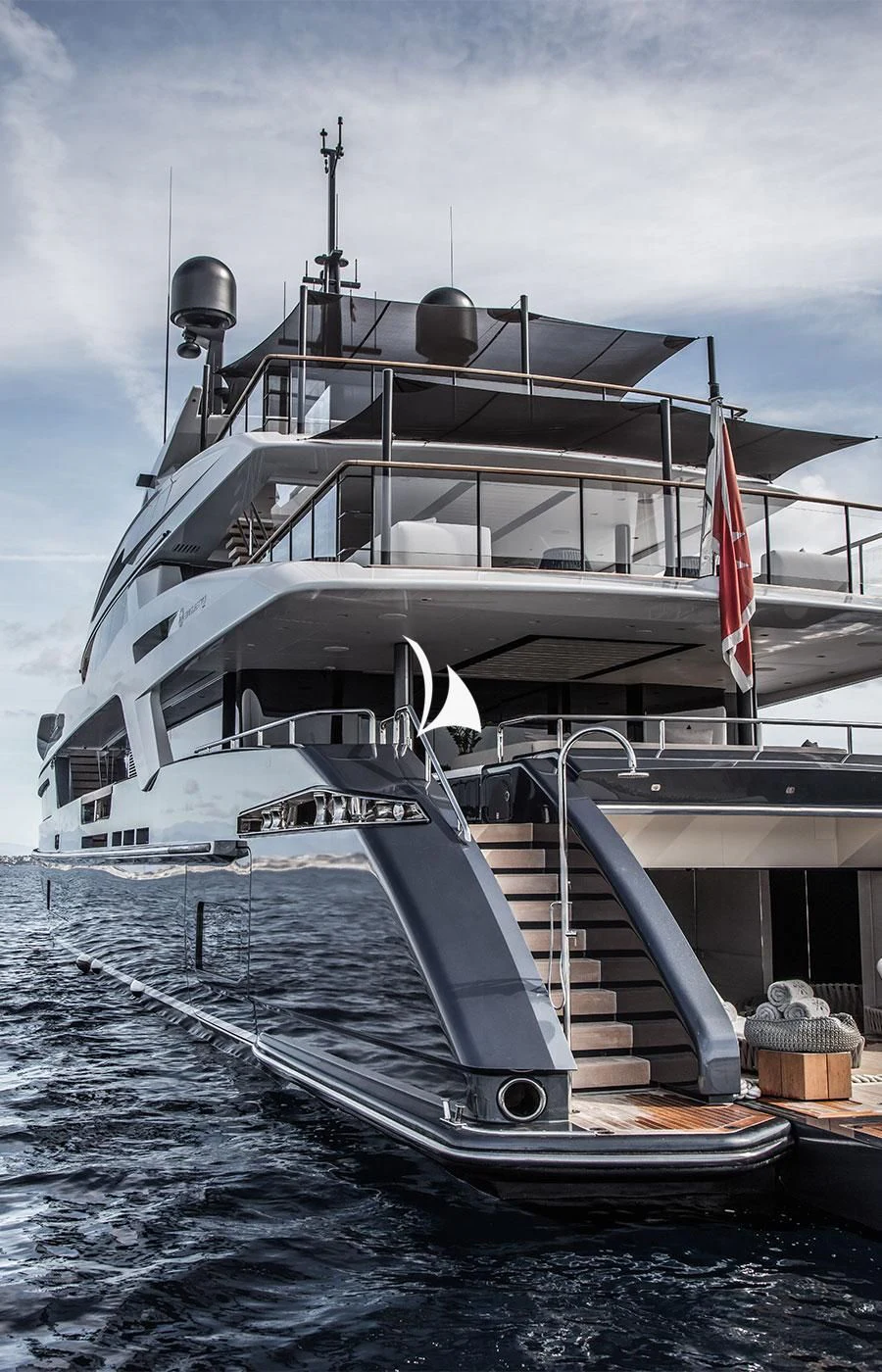 a large cruise ship docked aboard SEVERIN°S Yacht for Charter