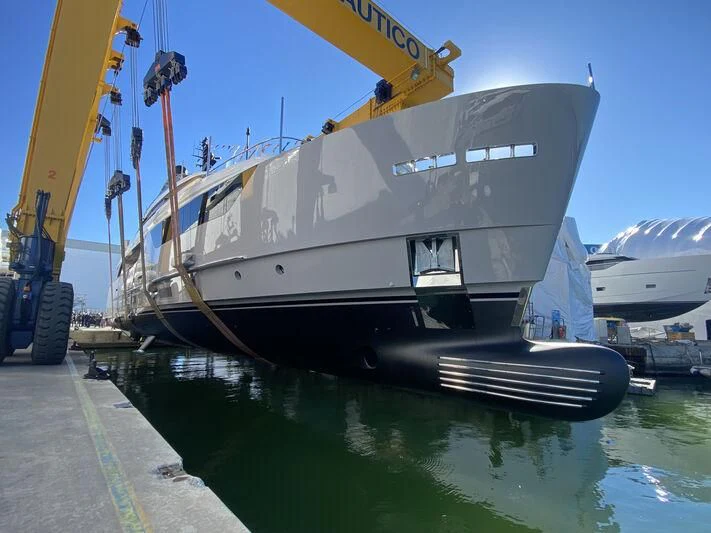 a boat docked at a port aboard MARIJA Yacht for Sale