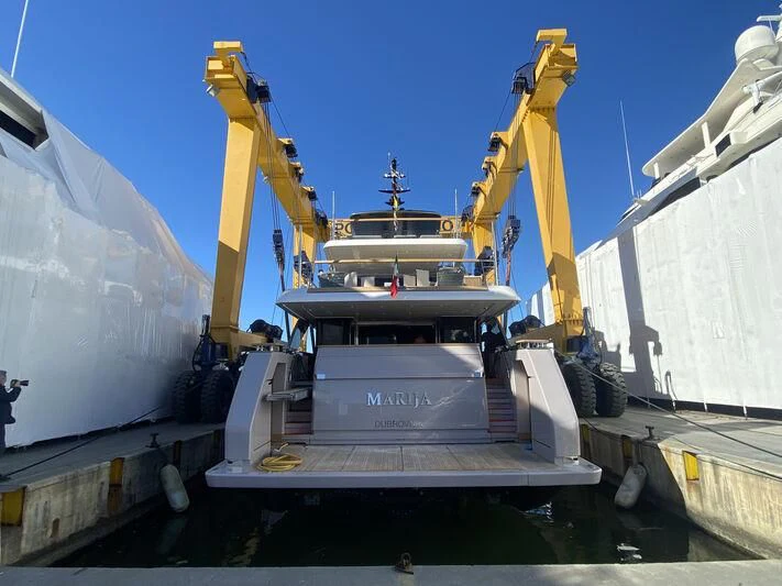 a large machine with a crane aboard MARIJA Yacht for Sale