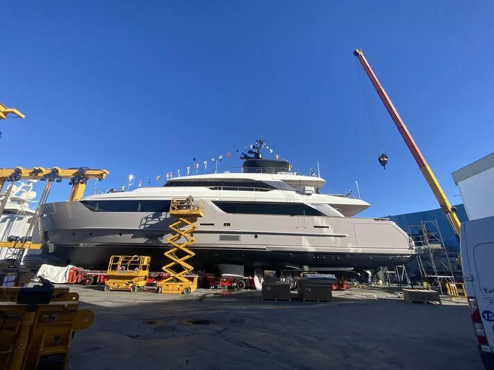 a large white yacht aboard MARIJA Yacht for Sale