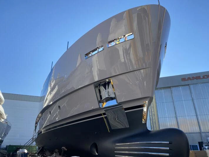 a large metal object with a metal frame on it aboard MARIJA Yacht for Sale