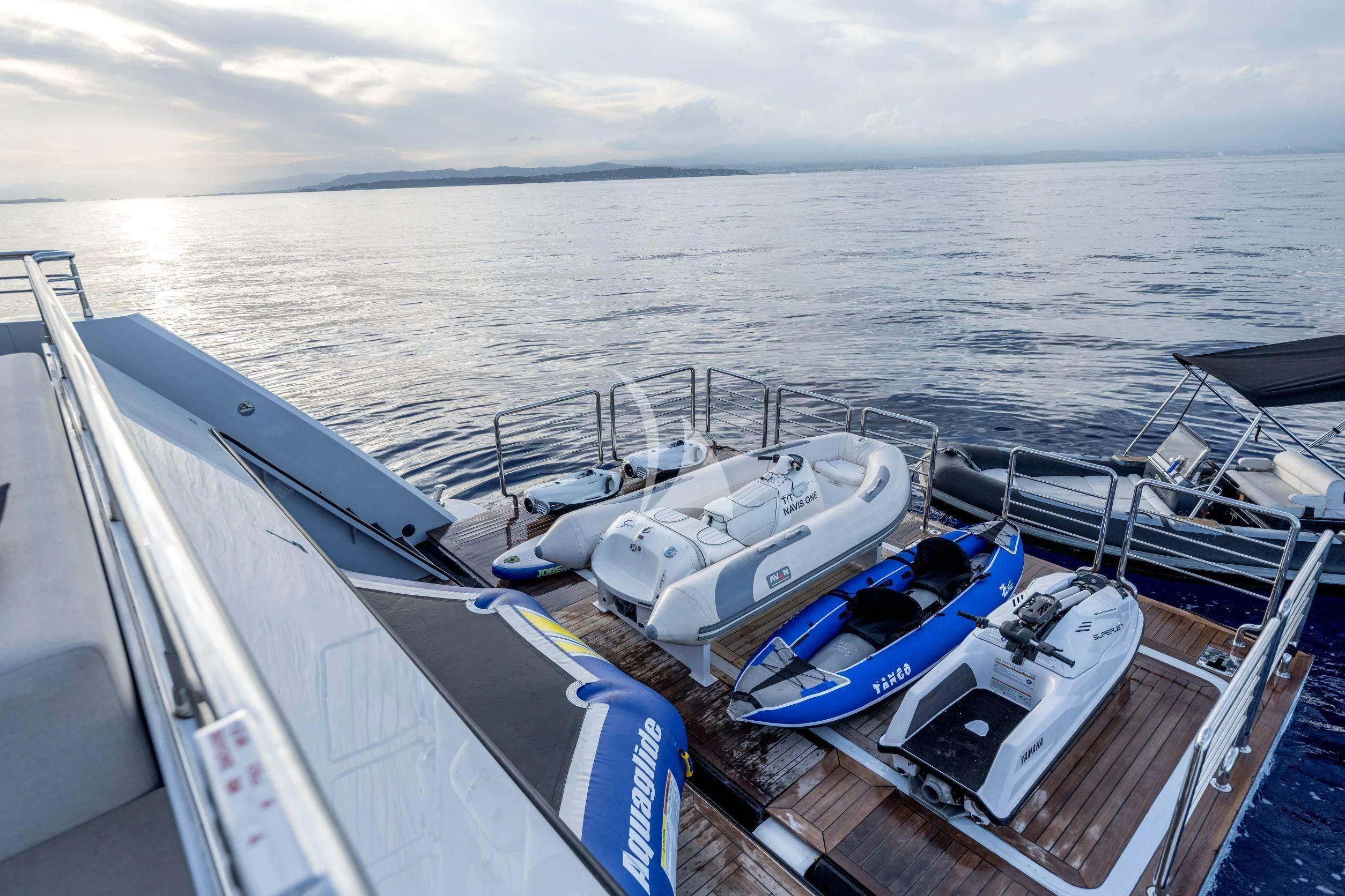 a boat on the water aboard NAVIS ONE Yacht for Charter