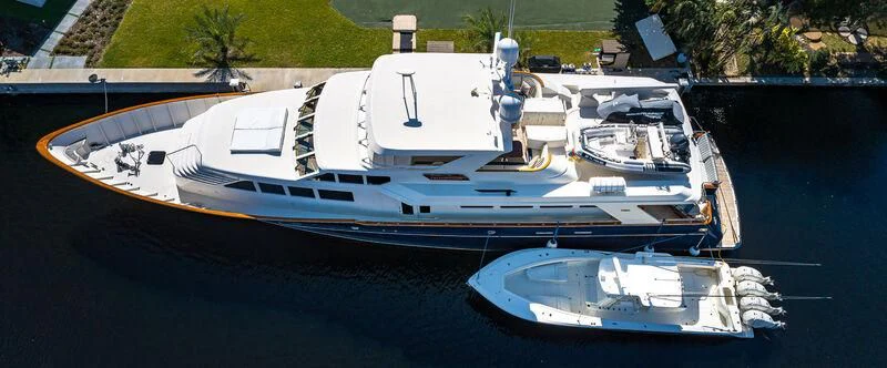 a boat with a robot on it aboard SEAQUEL Yacht for Sale