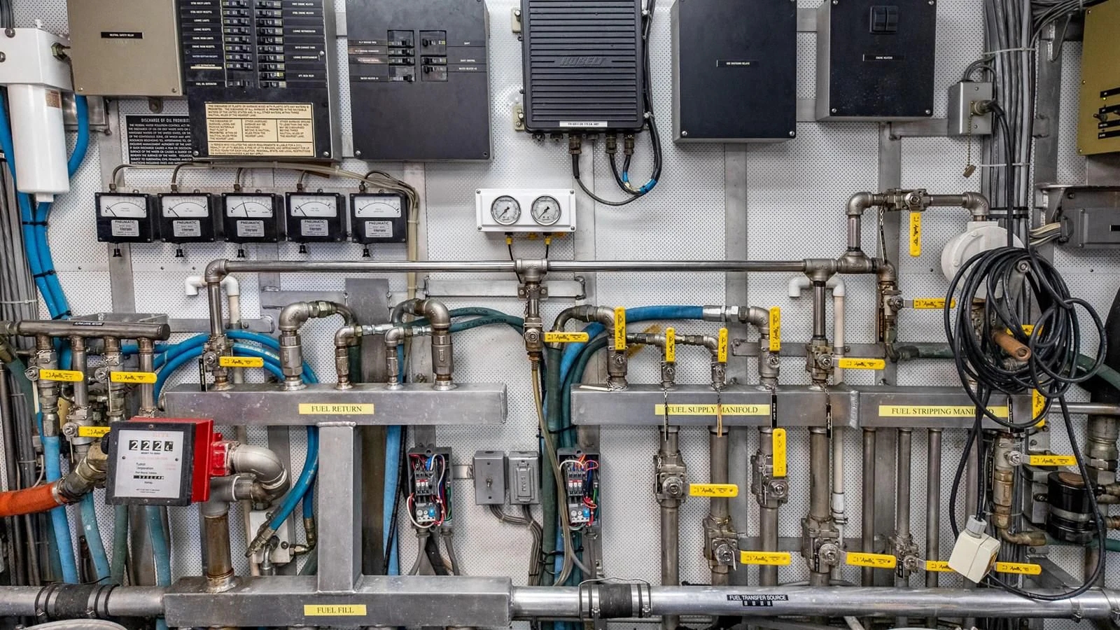 a machine with wires and cables aboard SEAQUEL Yacht for Sale