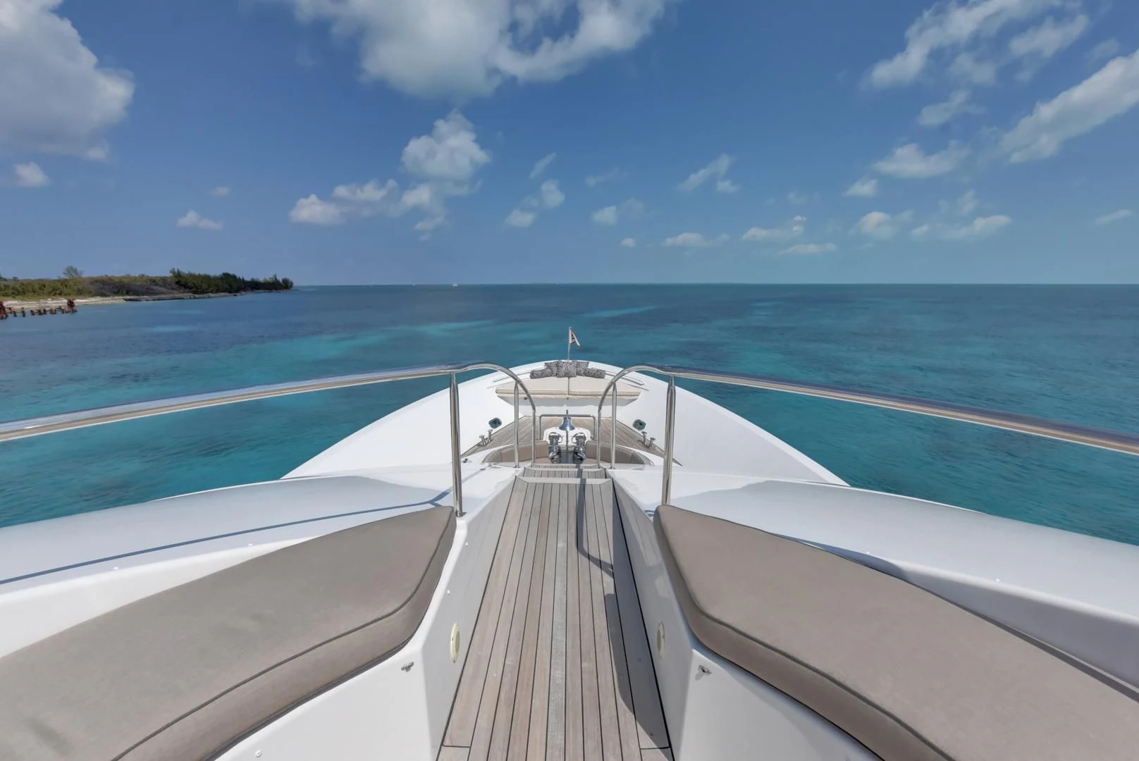 a long dock leading to a boat aboard GOOD TIMES Yacht for Sale