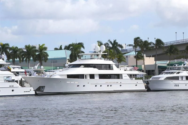 a group of boats in a harbor aboard GOOD TIMES Yacht for Sale