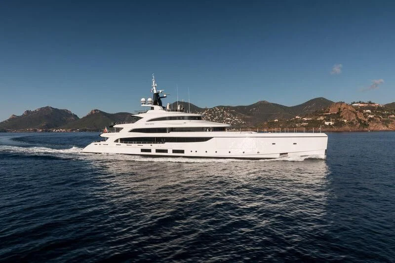 a boat on the water aboard TRIUMPH Yacht for Sale