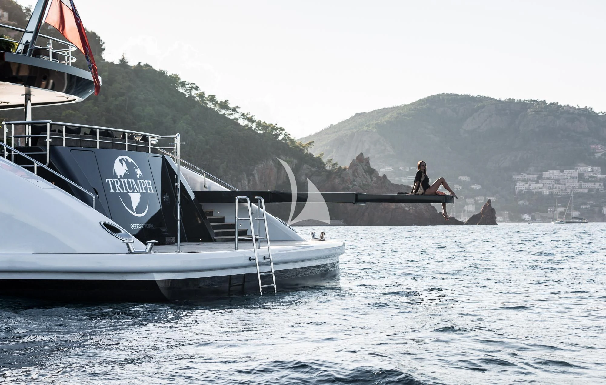 a boat on the water aboard TRIUMPH Yacht for Sale