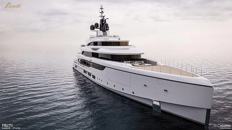 a large white ship in the water aboard TRIUMPH Yacht for Sale
