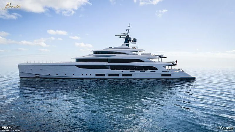 a white yacht in the water aboard TRIUMPH Yacht for Sale