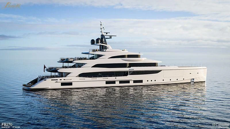 a white yacht in the water aboard TRIUMPH Yacht for Sale
