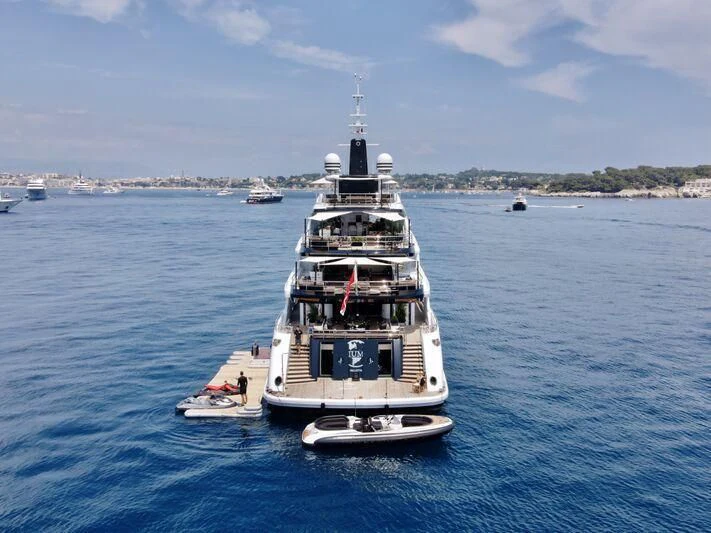 a boat in the water aboard TRIUMPH Yacht for Sale