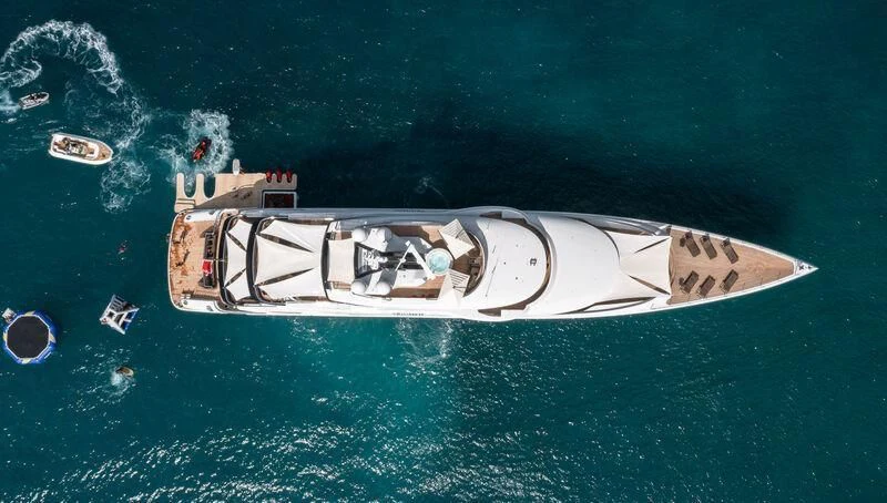 a ship in the ocean aboard TRIUMPH Yacht for Sale
