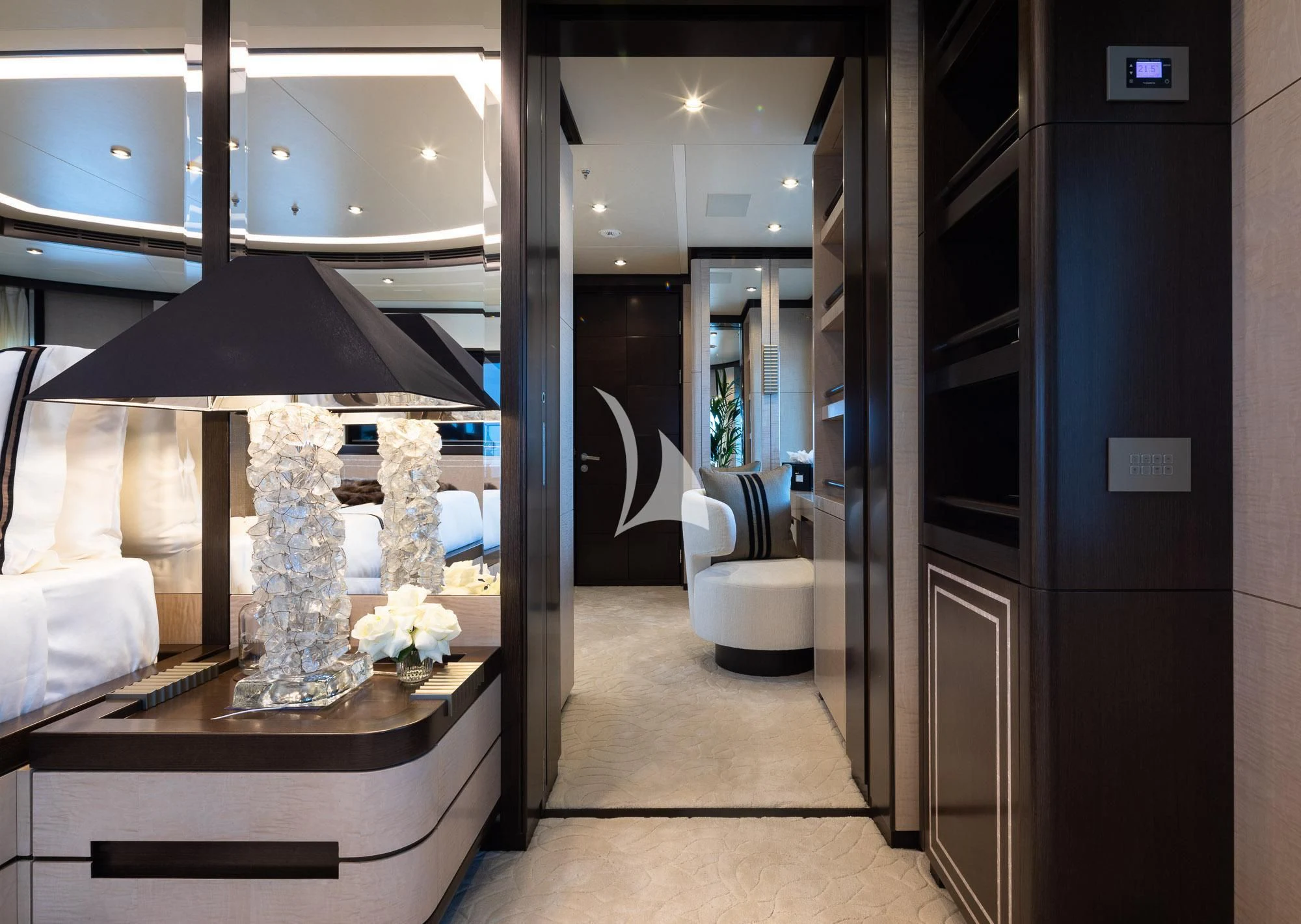 a room with a table and chairs aboard TRIUMPH Yacht for Sale