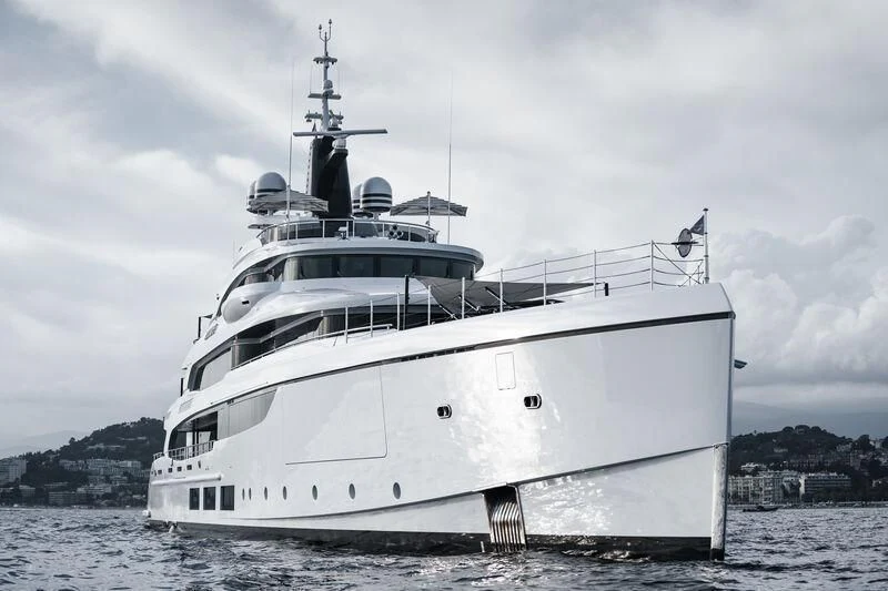 a large white ship aboard TRIUMPH Yacht for Sale