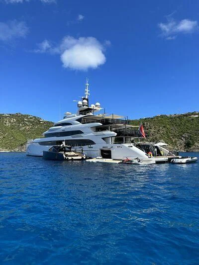 a boat in the water aboard TRIUMPH Yacht for Sale
