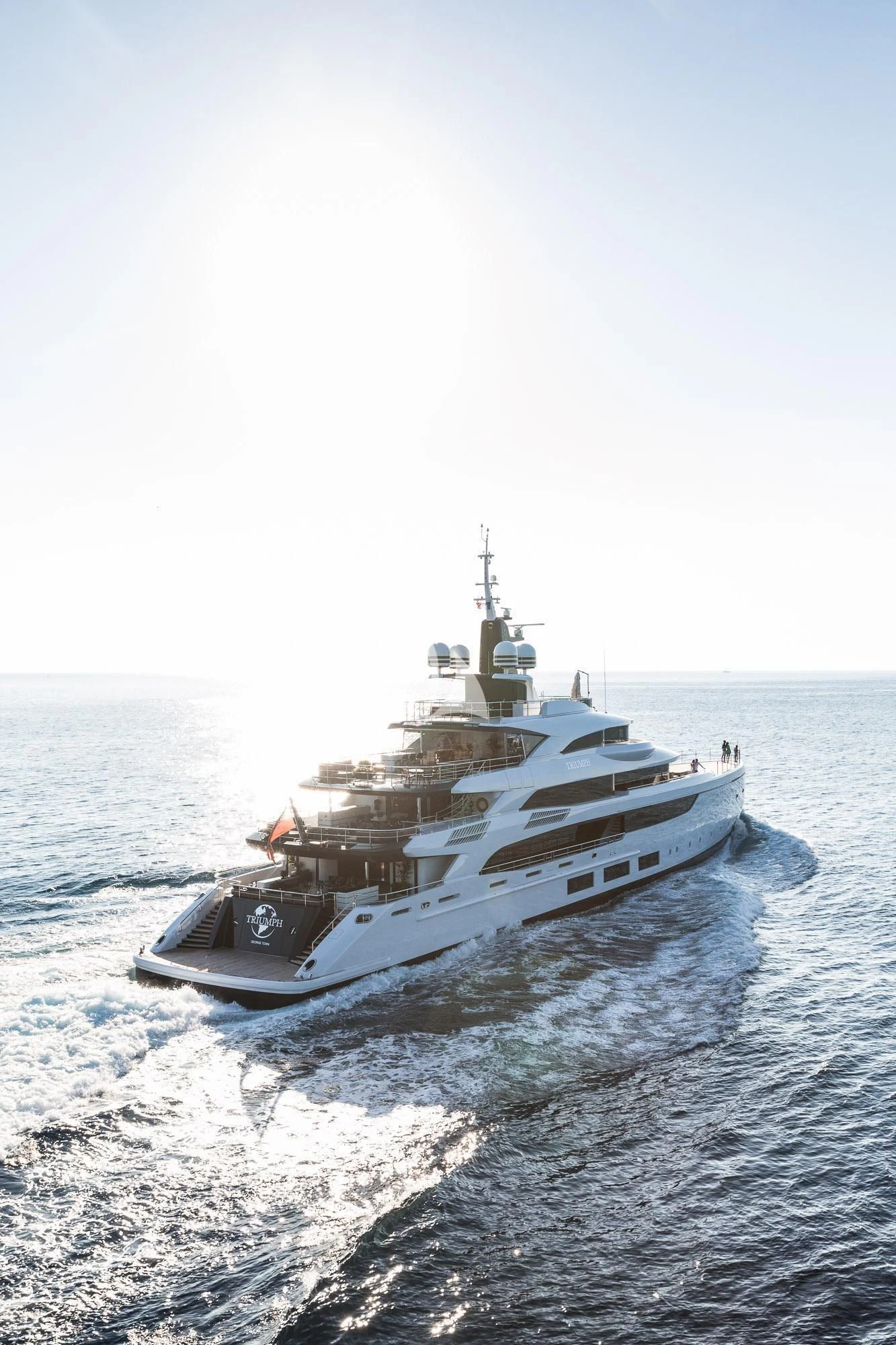 a military ship in the water aboard TRIUMPH Yacht for Sale