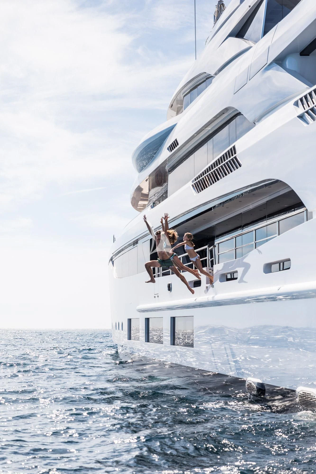 a couple of people on a boat aboard TRIUMPH Yacht for Sale