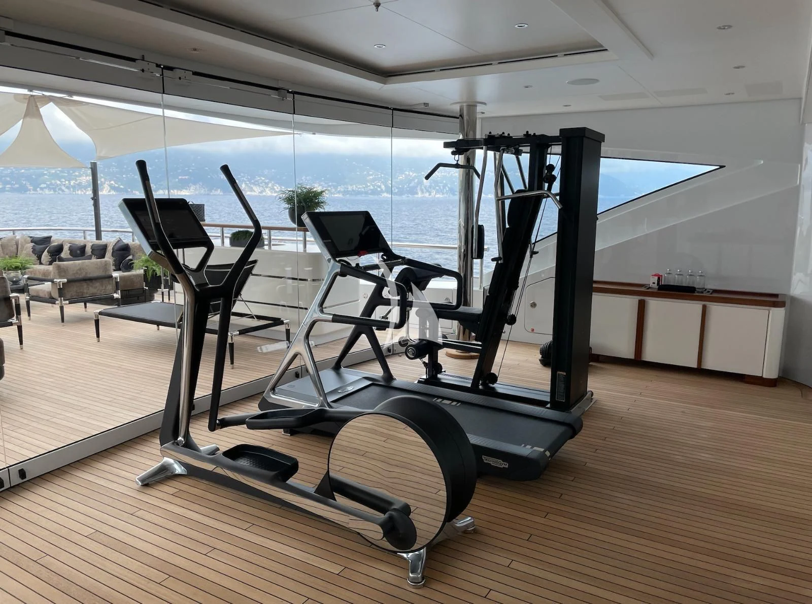 a room with a large slide aboard TRIUMPH Yacht for Sale