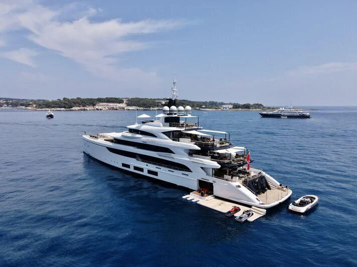 a boat on the water aboard TRIUMPH Yacht for Sale