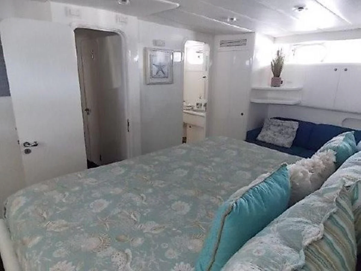 a bed in a room aboard SILVER SPIRIT II Yacht for Sale