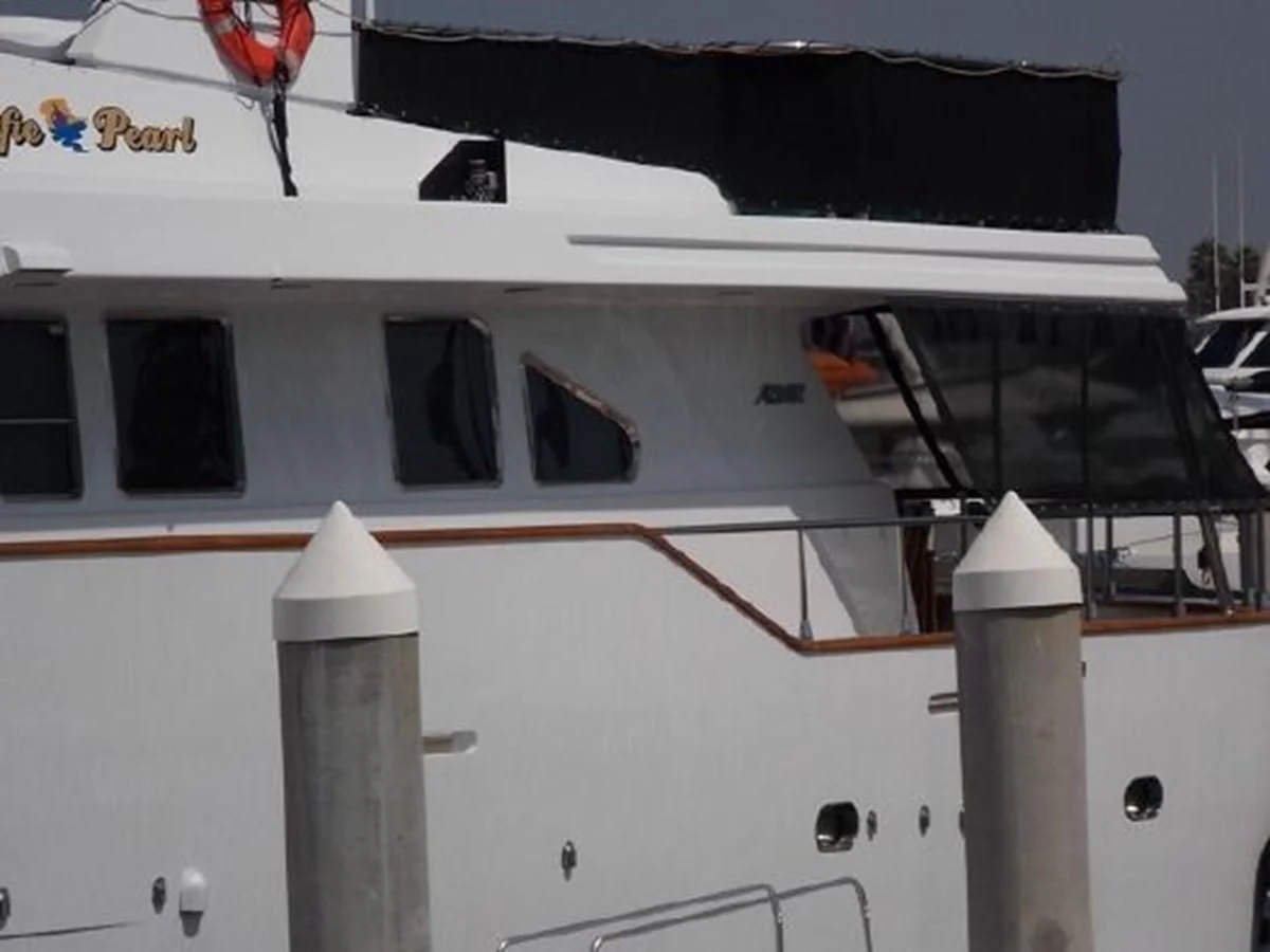 a white boat with windows aboard SILVER SPIRIT II Yacht for Sale