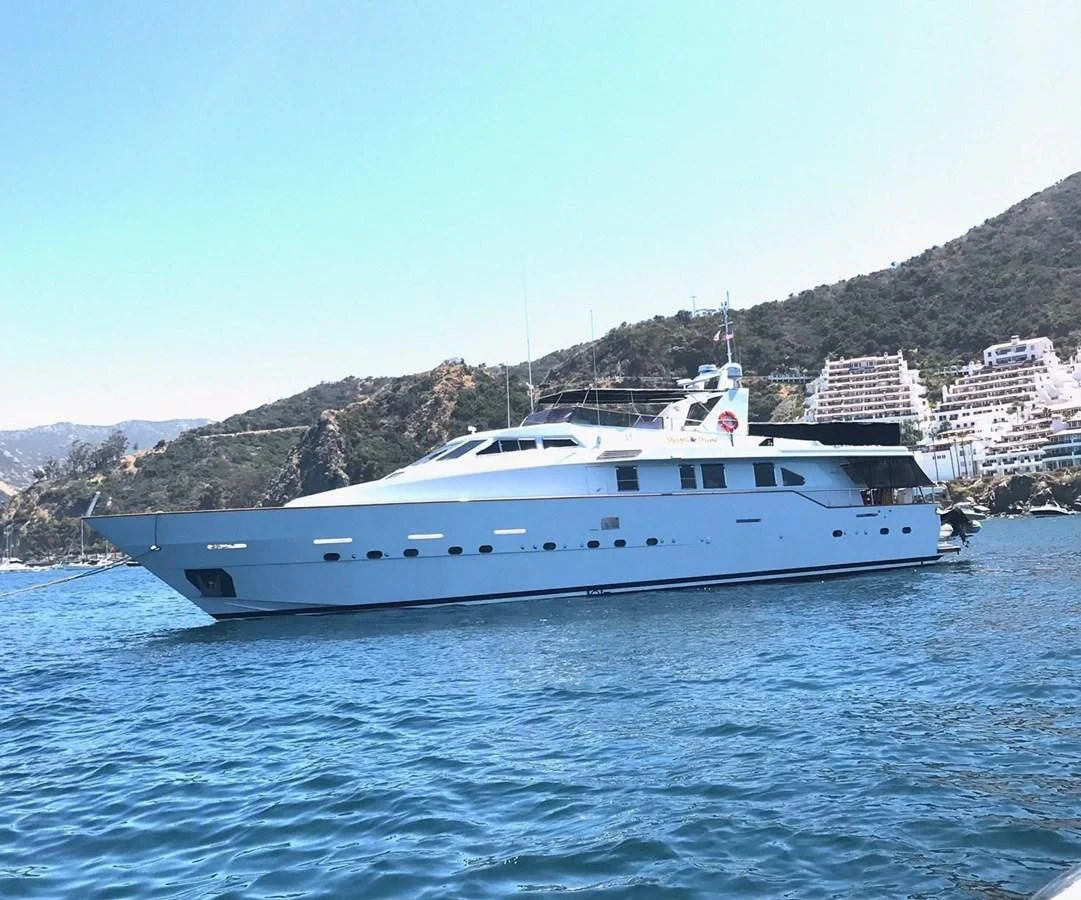 a white yacht on the water aboard SILVER SPIRIT II Yacht for Sale