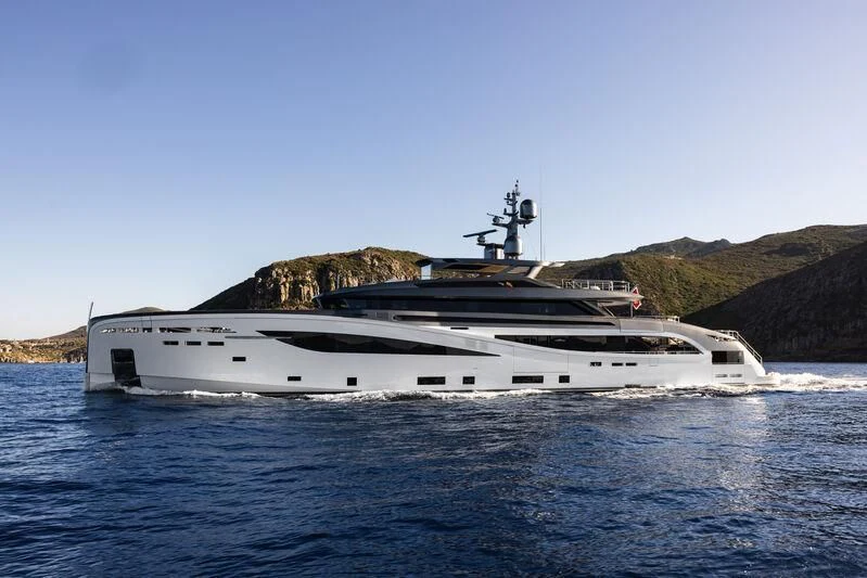 a large ship on the water aboard BEL 1 Yacht for Sale