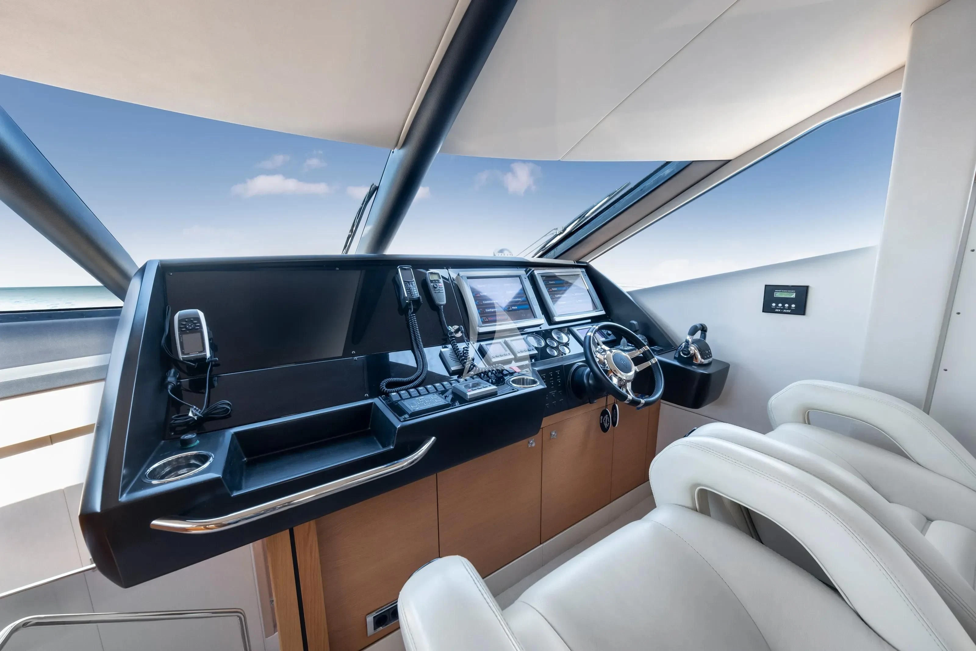 a car with a large screen aboard POLPO Yacht for Charter