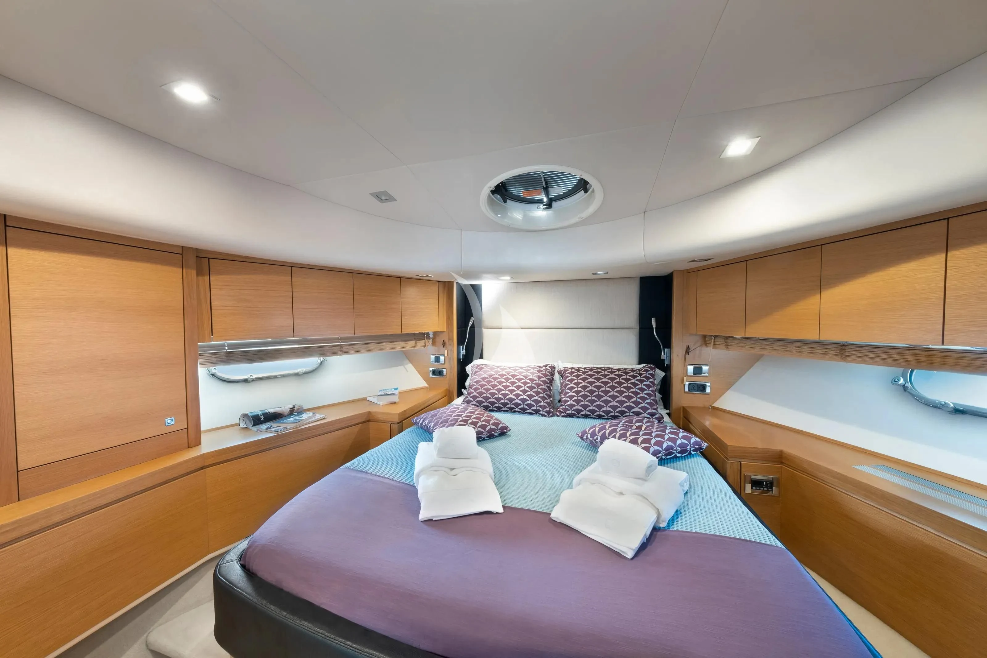 a room with two beds aboard POLPO Yacht for Charter