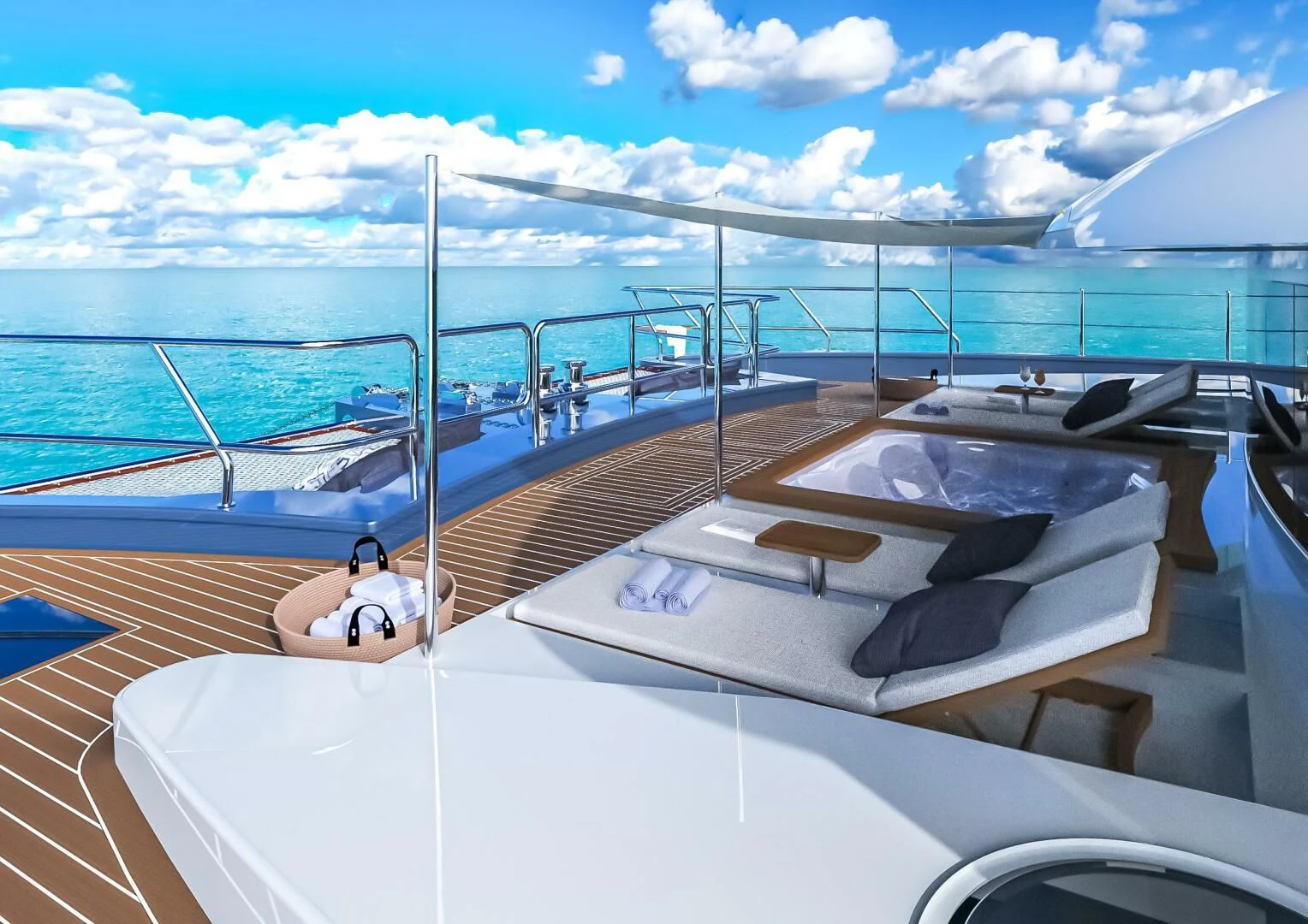 a boat on the water aboard STELLARCAT AL2502 Yacht for Sale