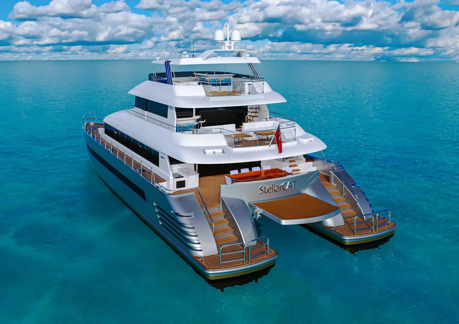 a ship in the water aboard STELLARCAT AL2502 Yacht for Sale