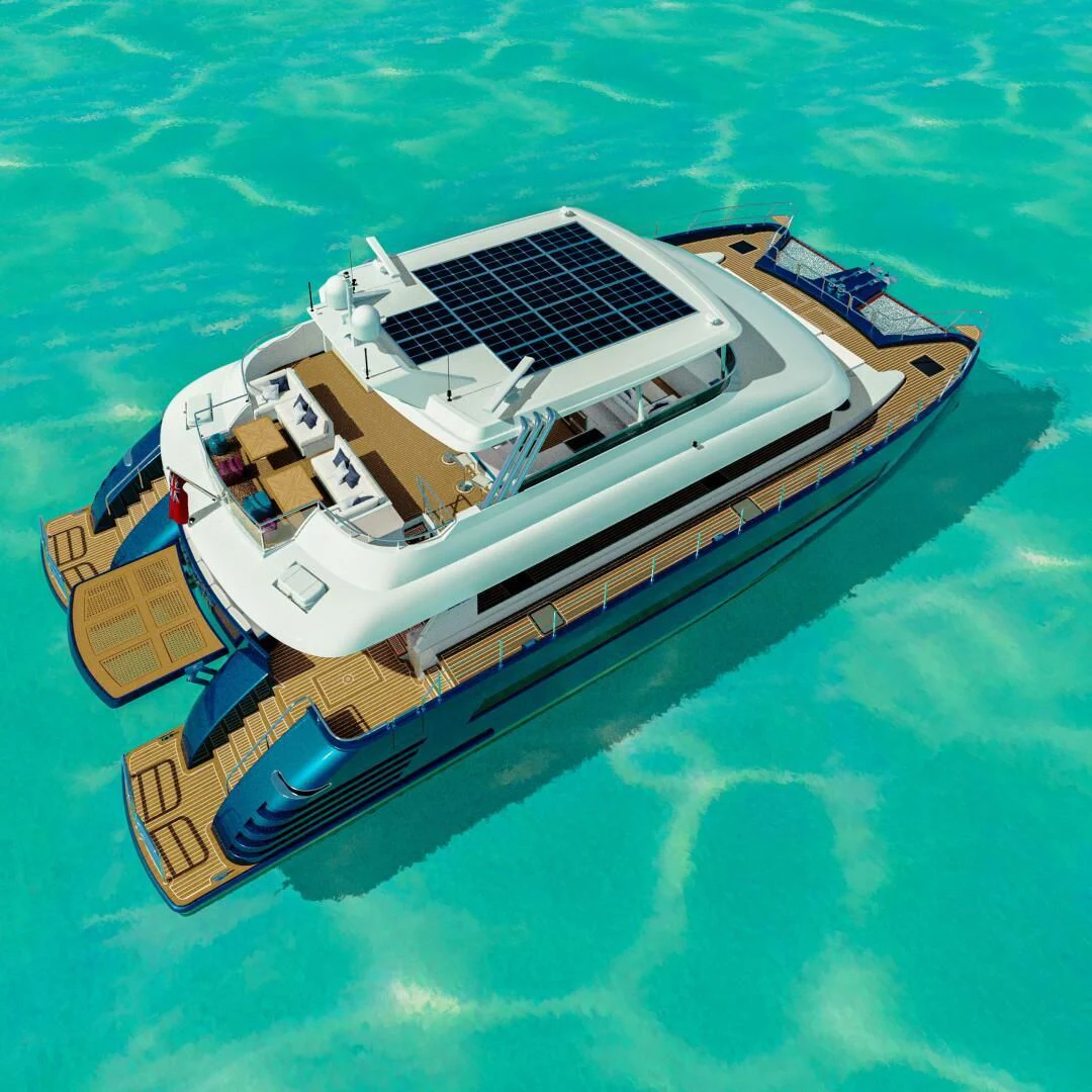 a boat on the water aboard STELLARCAT AL2502 Yacht for Sale