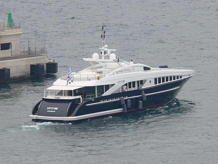 a large boat in the water aboard LET IT BE M Yacht for Sale