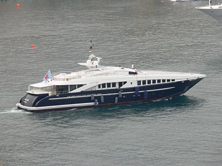 a boat on the water aboard LET IT BE M Yacht for Sale