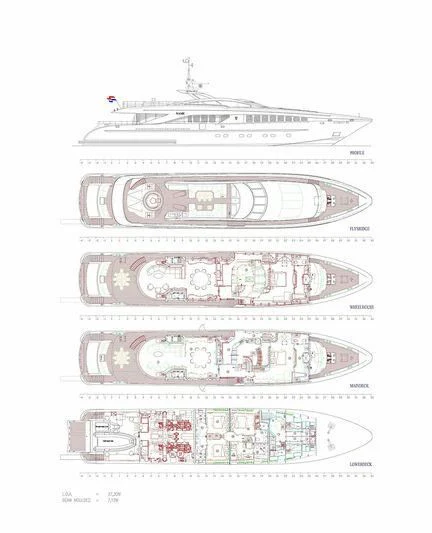 diagram aboard LET IT BE M Yacht for Sale