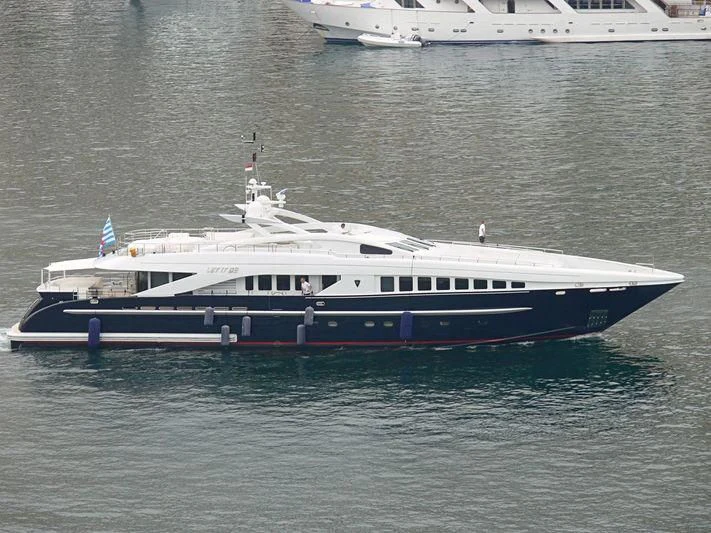 a boat on the water aboard LET IT BE M Yacht for Sale