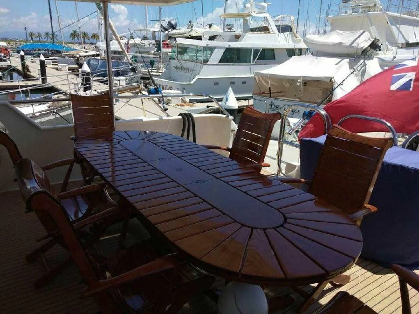 a group of boats sit on a dock aboard THE BEST DAY Yacht for Sale