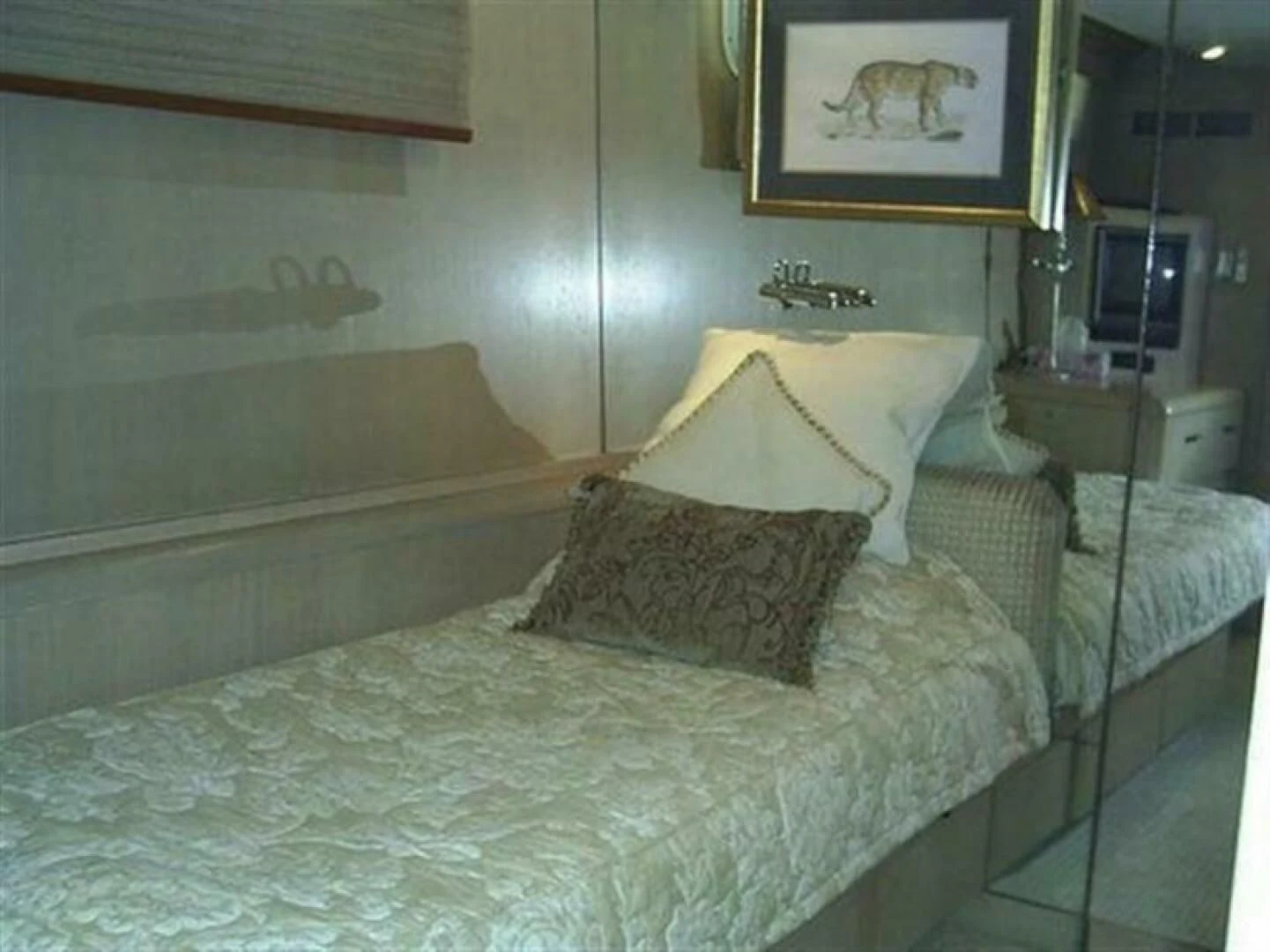 a bed with pillows aboard THE BEST DAY Yacht for Sale