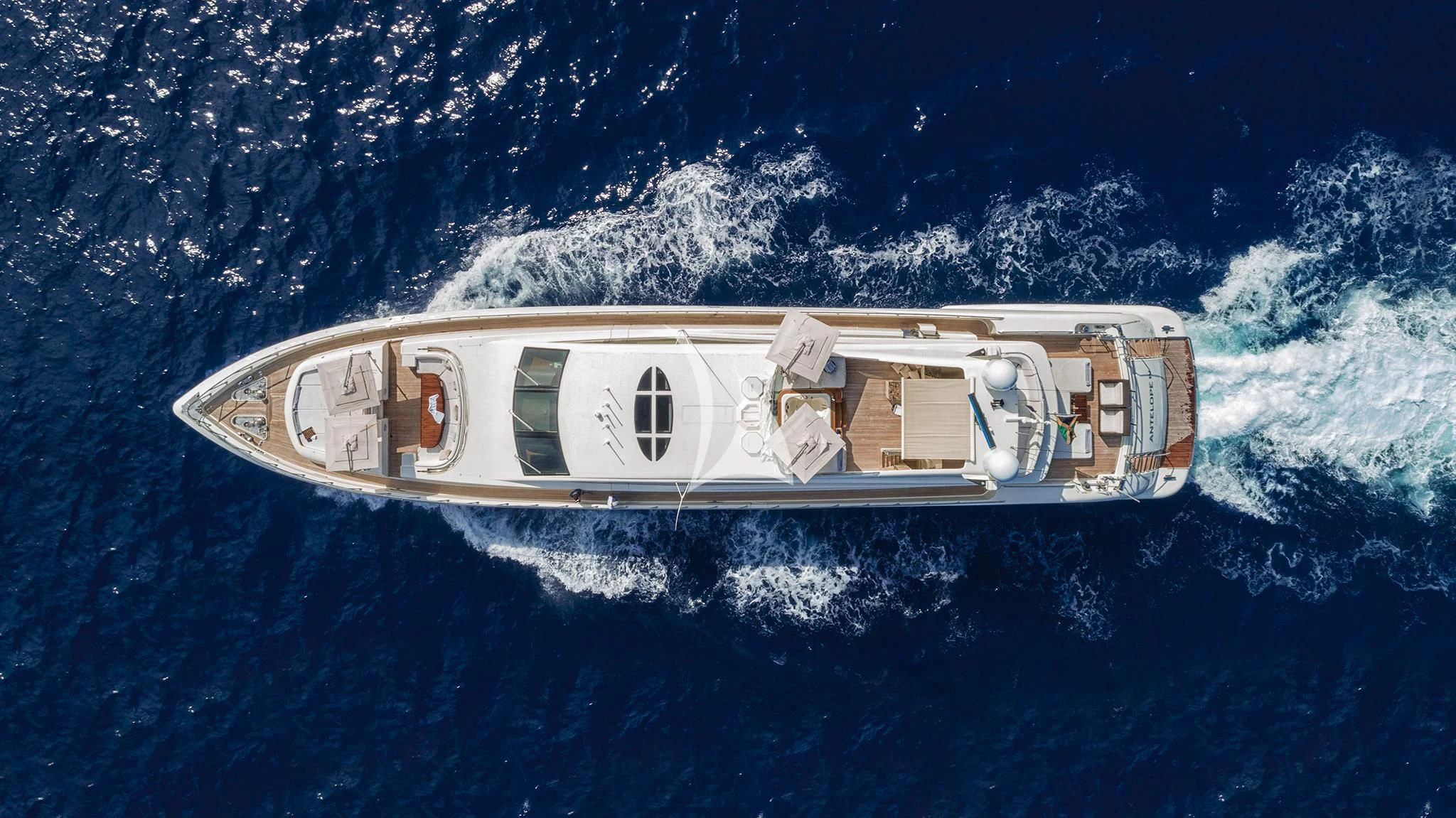 a house on a ship in the water aboard ANTELOPE IV Yacht for Sale