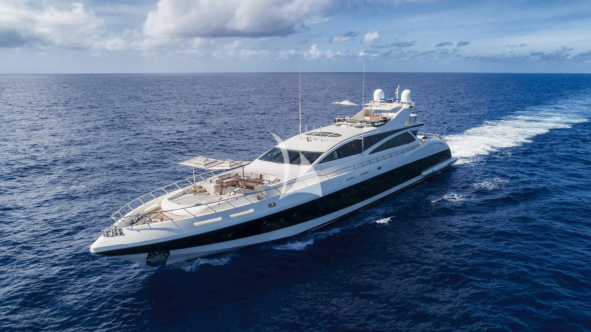 a white yacht on the water aboard ANTELOPE IV Yacht for Sale