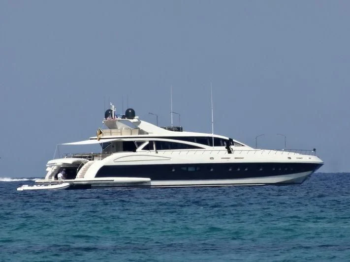 a white yacht in the water aboard ANTELOPE IV Yacht for Sale