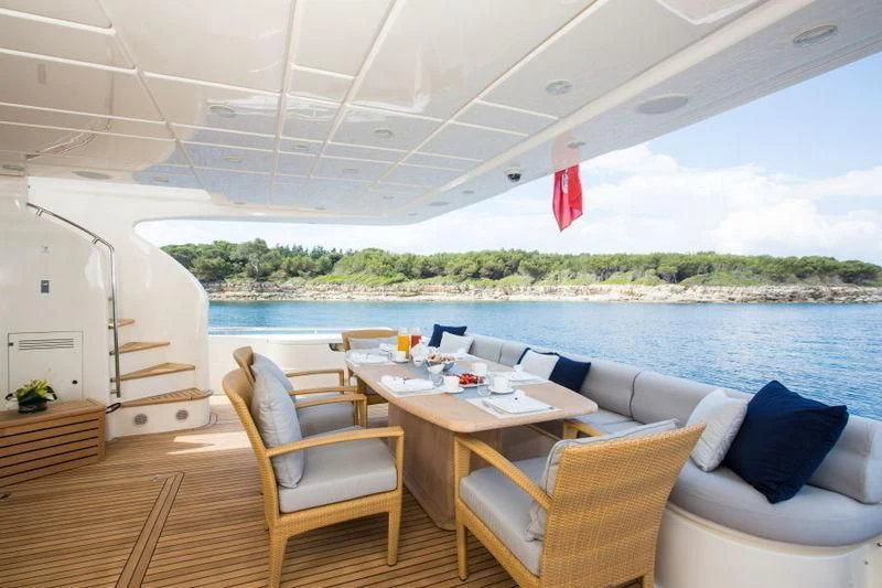 a boat on the water aboard PORTHOS SANS ABRI Yacht for Sale