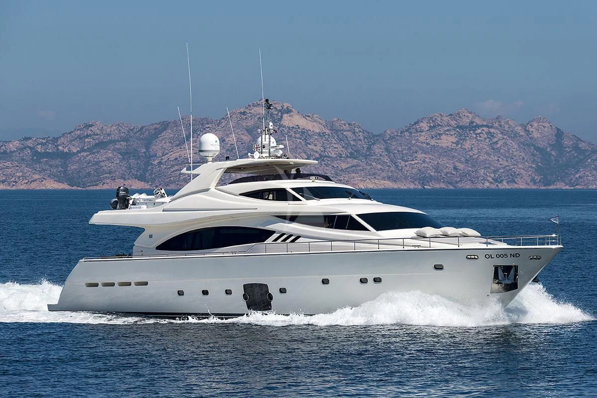 a white yacht in the water aboard PORTHOS SANS ABRI Yacht for Sale