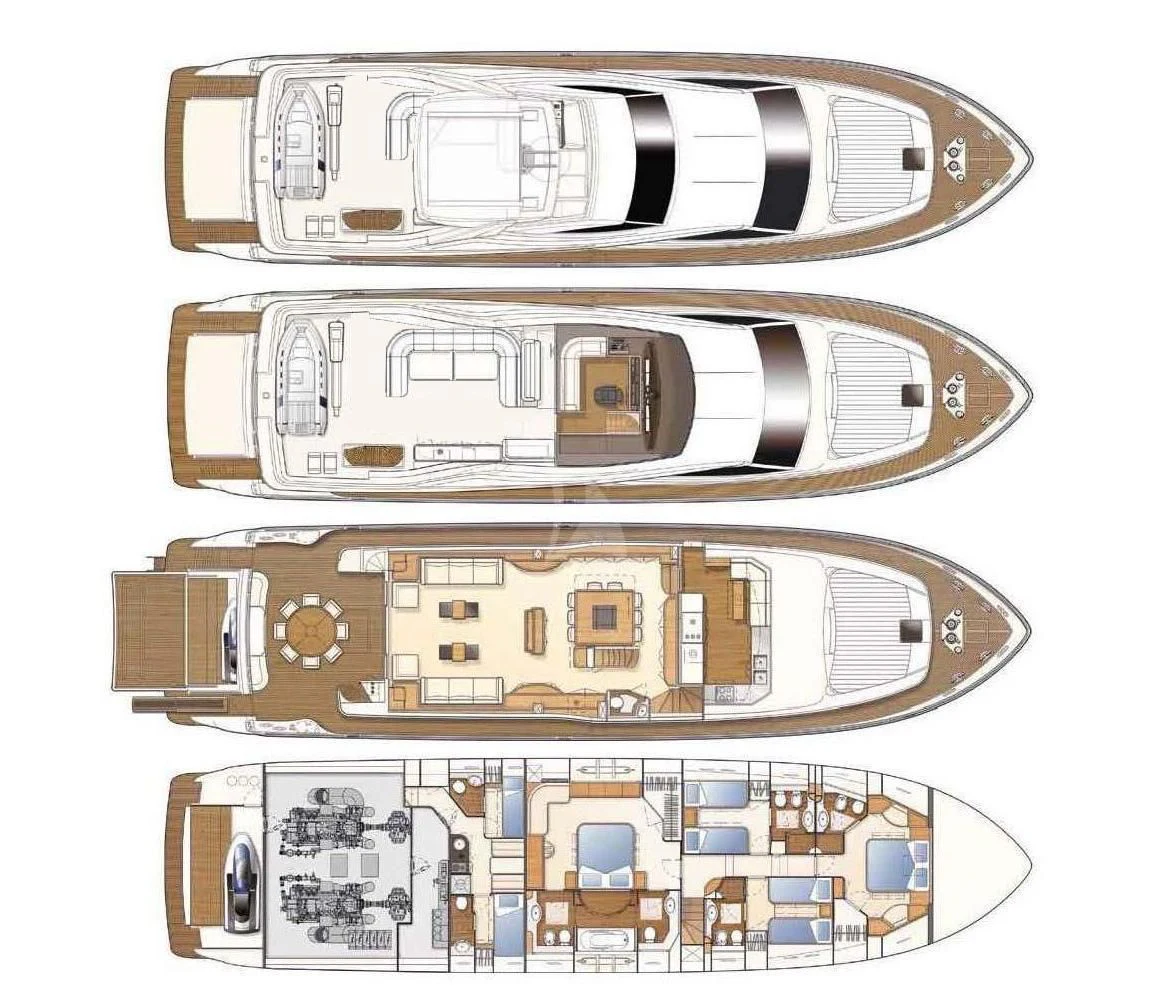 diagram, engineering drawing aboard PORTHOS SANS ABRI Yacht for Sale