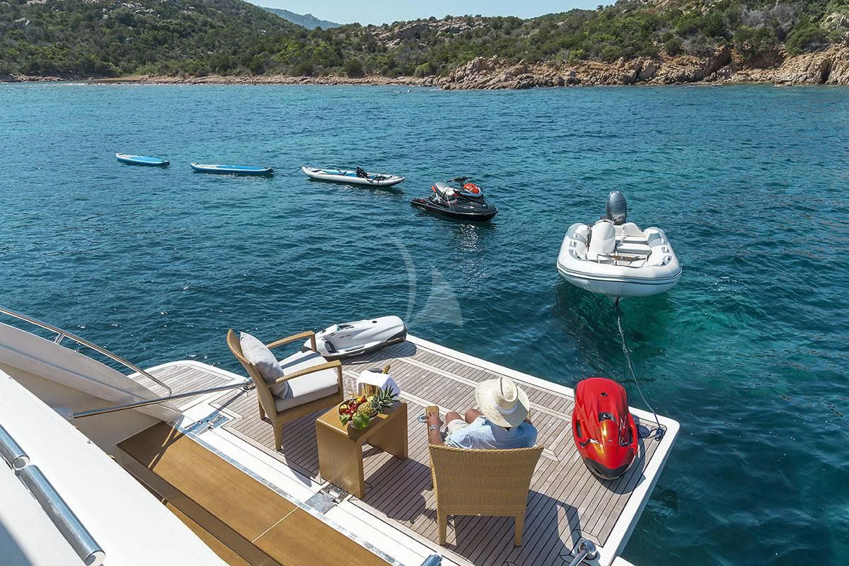 a boat on the water aboard PORTHOS SANS ABRI Yacht for Sale