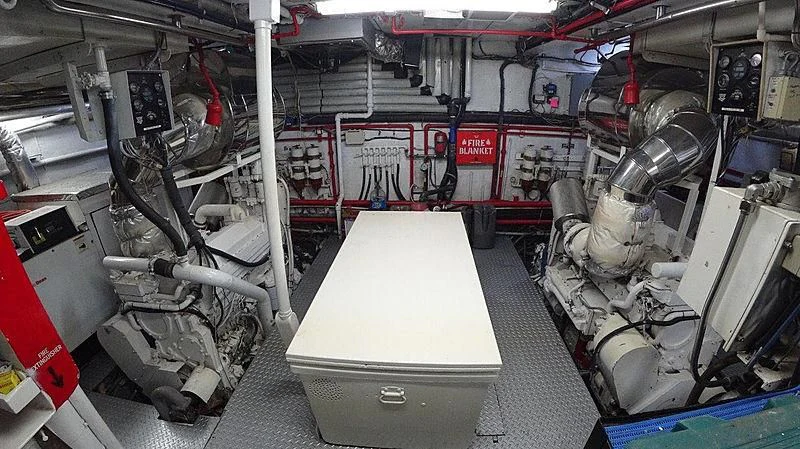 a room with machinery aboard AGA 6 Yacht for Sale